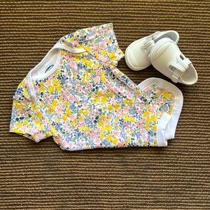 3-6M Floral Onsie.